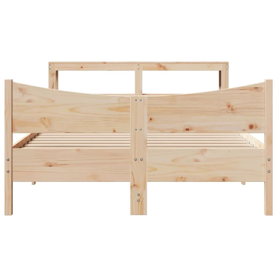 Cadre de lit avec tête de lit 120x200 cm bois de pin massif - 4