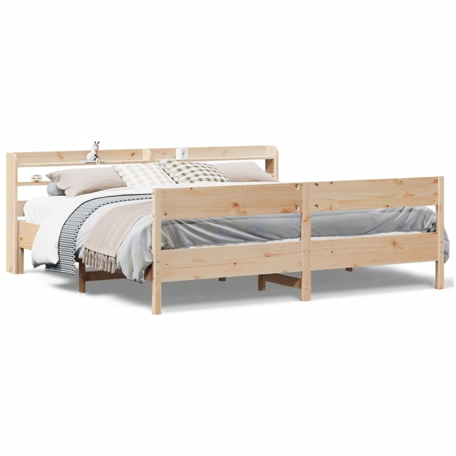Cadre de lit sans matelas 180x200 cm bois massif de pin - 2
