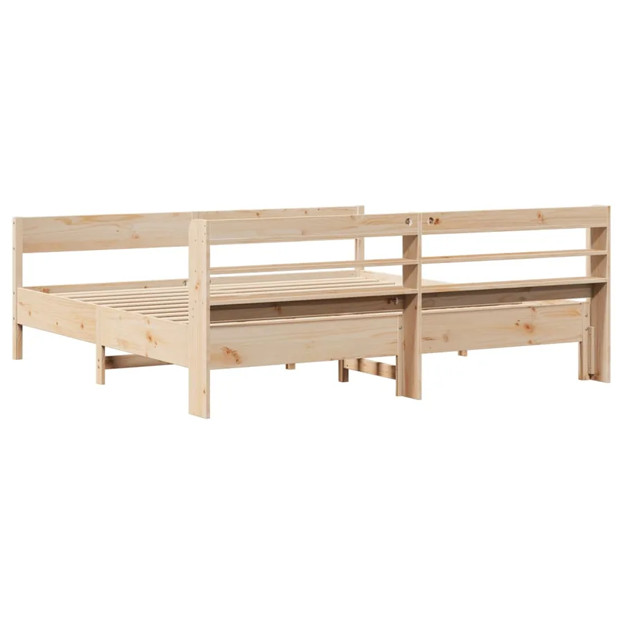 Cadre de lit sans matelas 180x200 cm bois massif de pin - 6