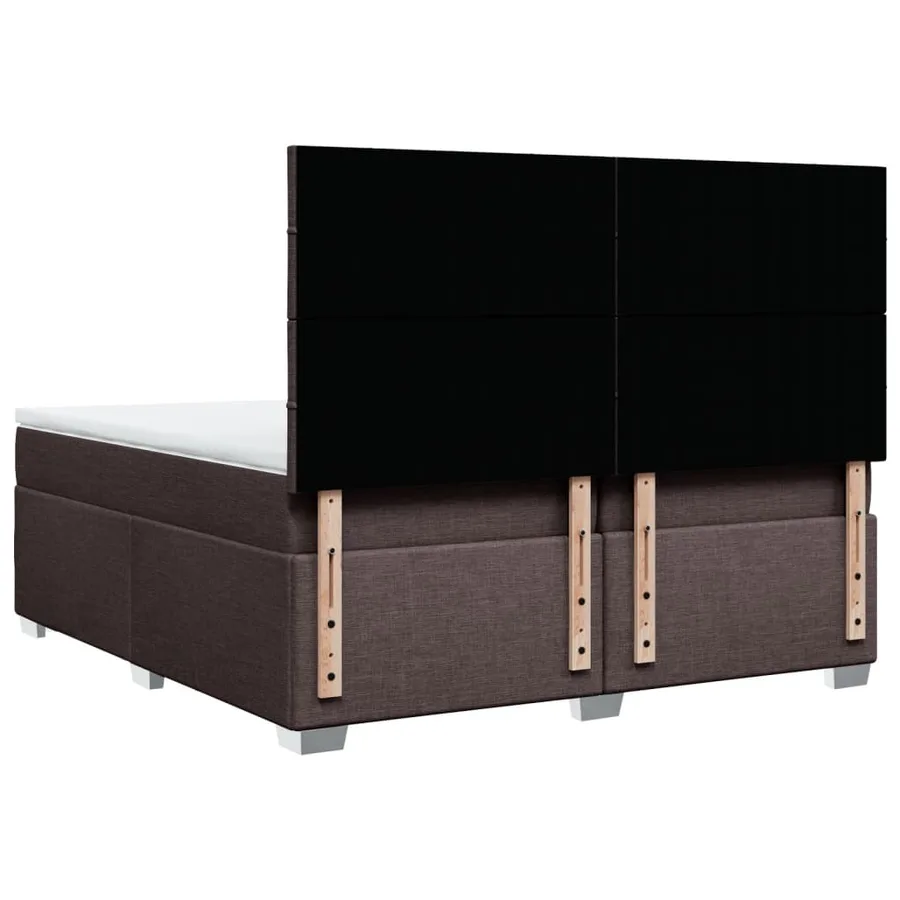 Sommier à lattes de lit avec matelas Marron foncé 200x200 cm - 10