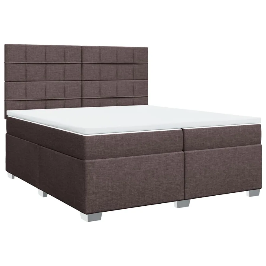 Sommier à lattes de lit avec matelas Marron foncé 200x200 cm - 2