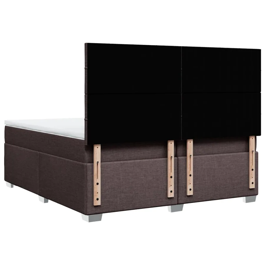 Sommier à lattes de lit avec matelas Marron foncé 200x200 cm - 12