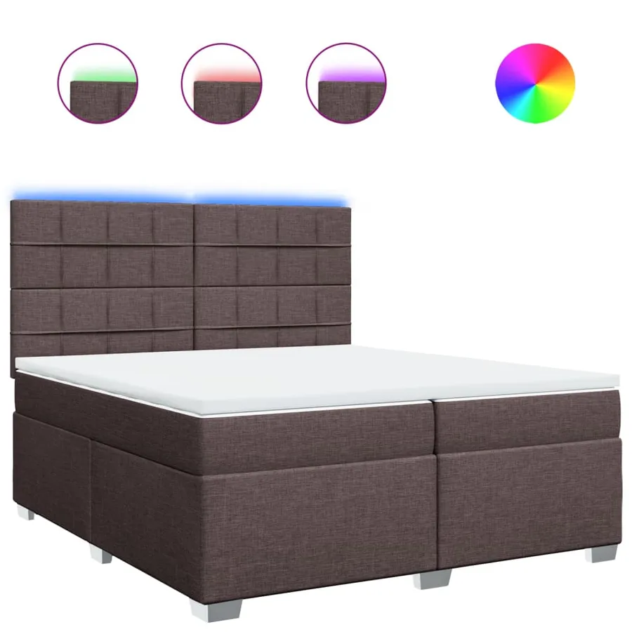 Sommier à lattes de lit avec matelas Marron foncé 200x200 cm - 2