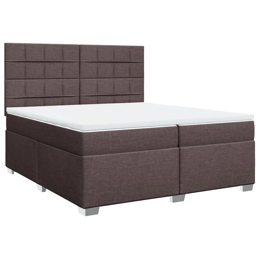 Sommier à lattes de lit avec matelas Marron foncé 200x200 cm - 3