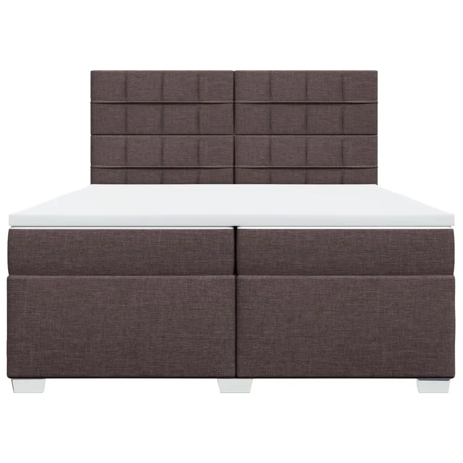 Sommier à lattes de lit avec matelas Marron foncé 200x200 cm - 6