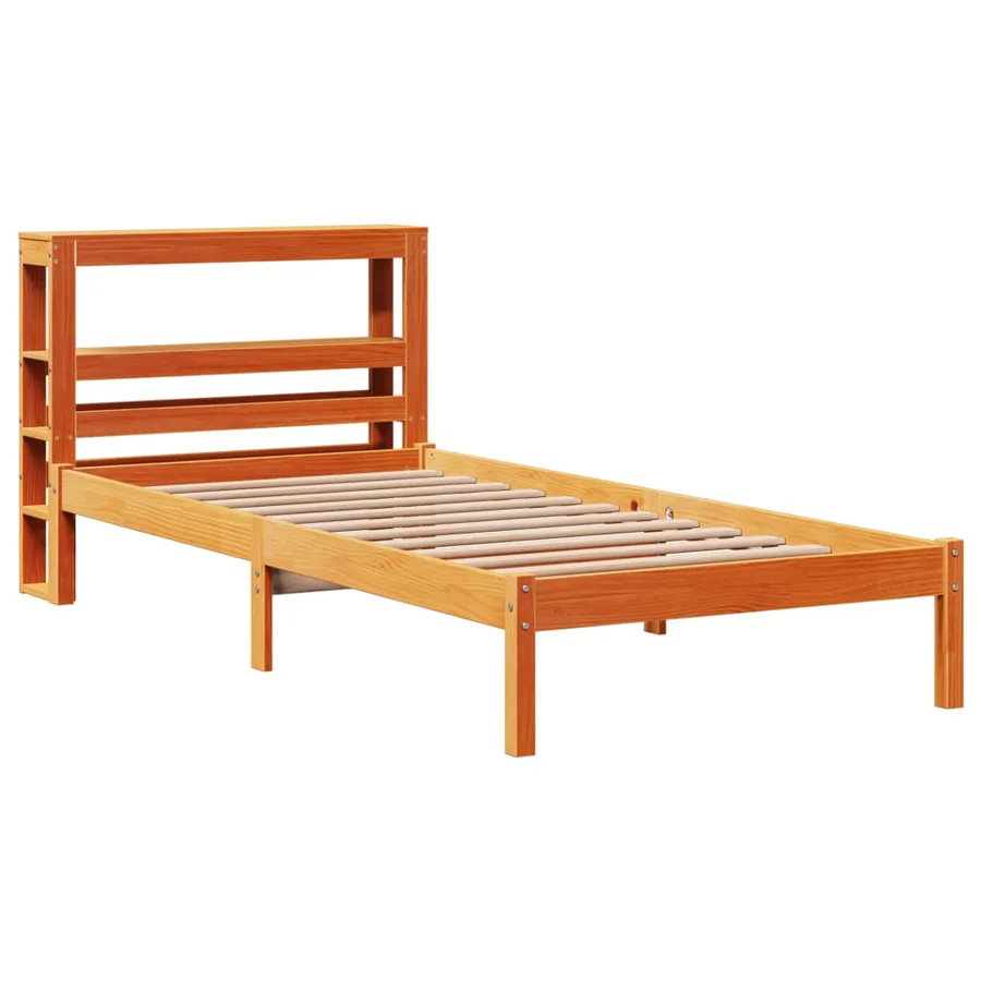 Cadre de lit avec tête de lit sans matelas cire marron 75x190cm - 3