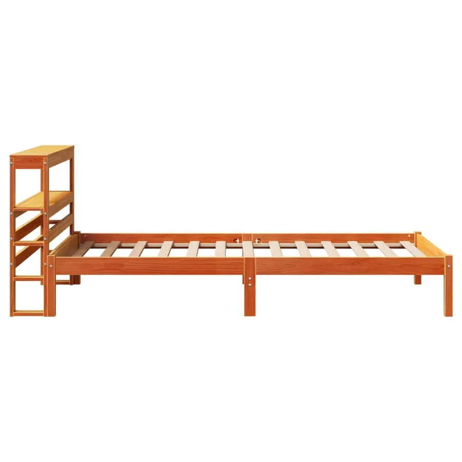 Cadre de lit avec tête de lit sans matelas cire marron 75x190cm - 5