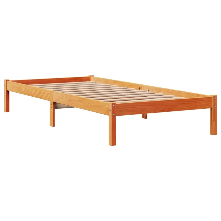 Cadre de lit avec tête de lit sans matelas cire marron 75x190cm - 7