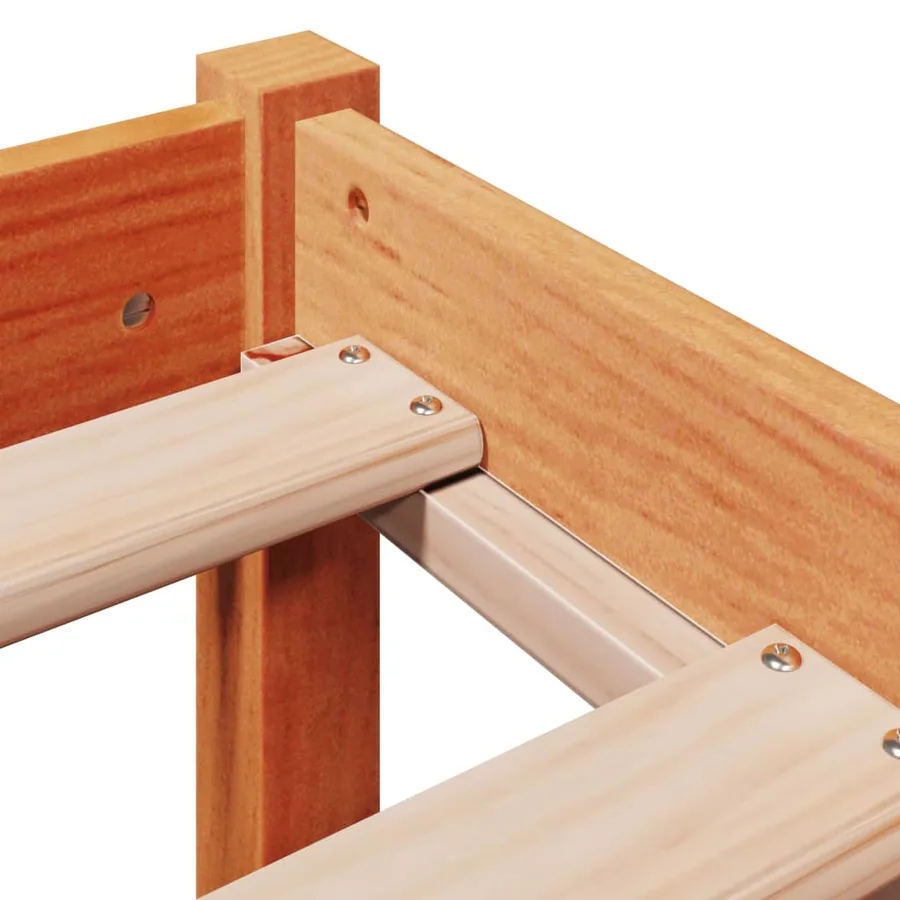 Cadre de lit avec tête de lit sans matelas cire marron 75x190cm - 9