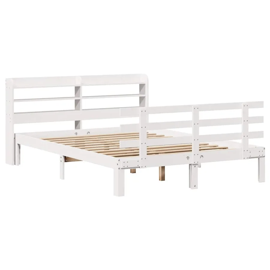Cadre de lit avec tête de lit sans matelas blanc 120x190 cm - 3
