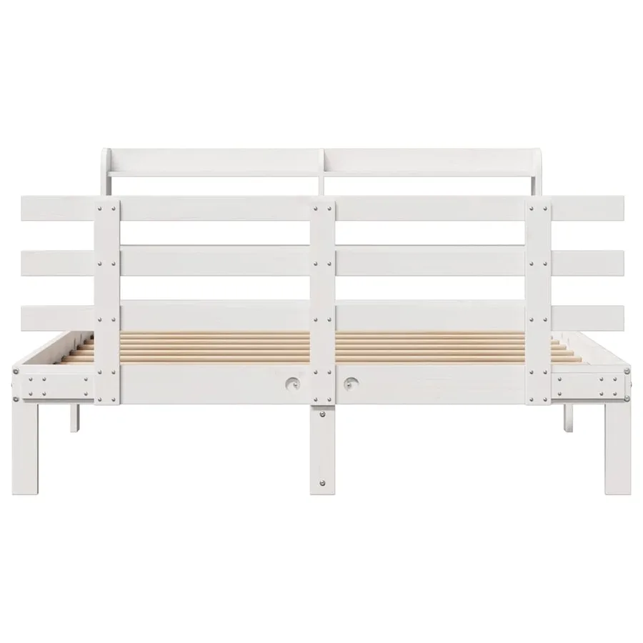 Cadre de lit avec tête de lit sans matelas blanc 120x190 cm - 4