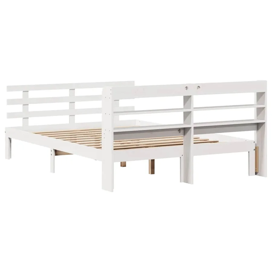 Cadre de lit avec tête de lit sans matelas blanc 120x190 cm - 8