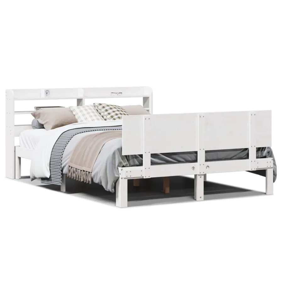 Cadre de lit avec tête de lit sans matelas blanc 120x190 cm - 2