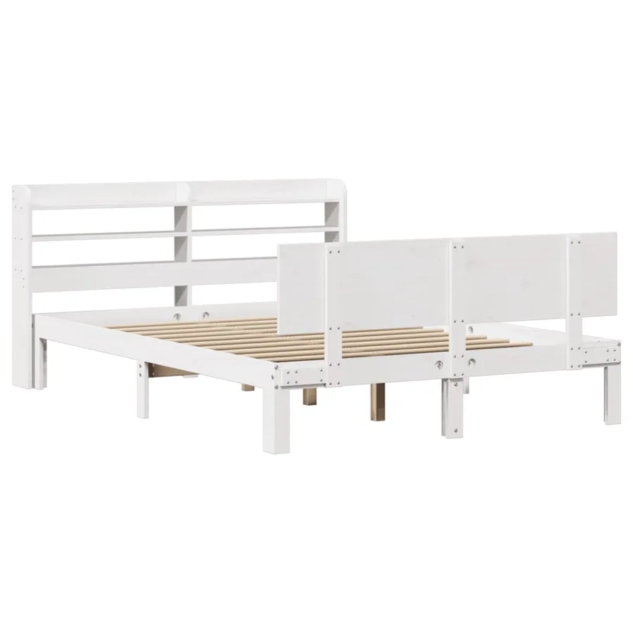 Cadre de lit avec tête de lit sans matelas blanc 120x190 cm - 3