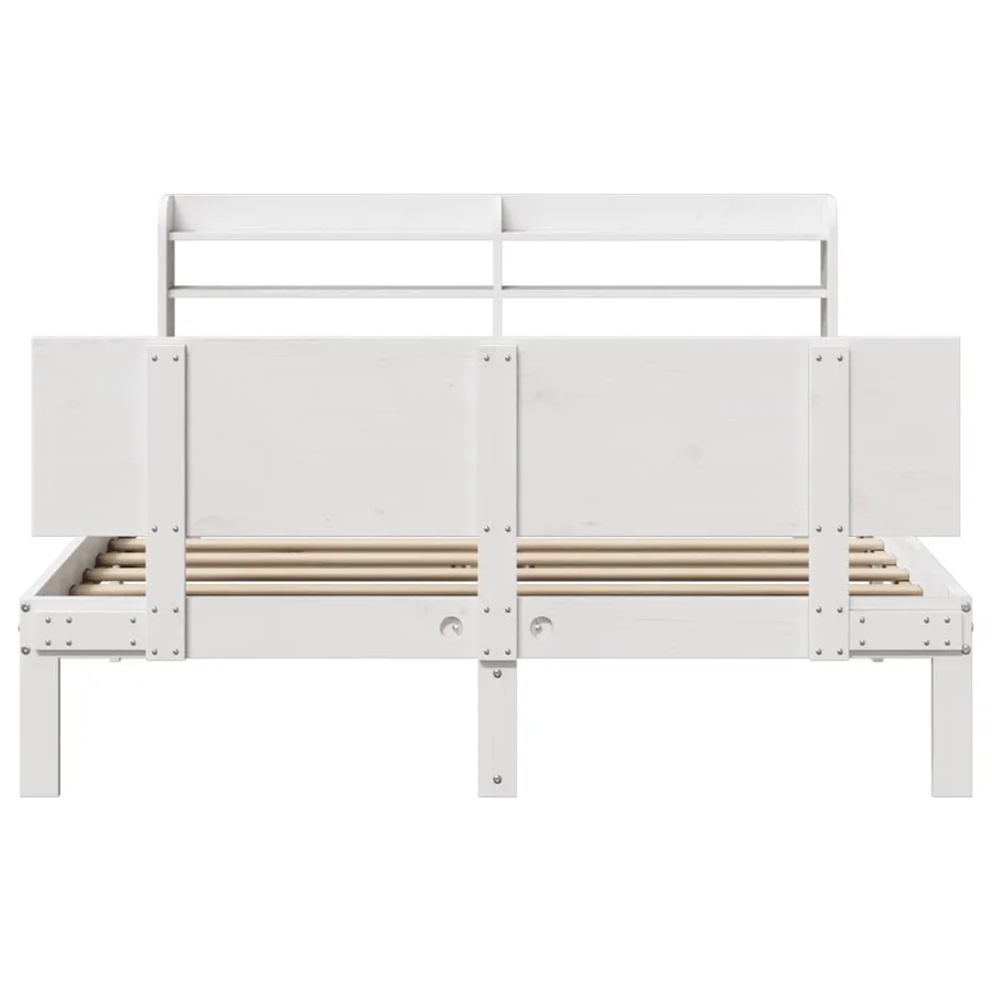 Cadre de lit avec tête de lit sans matelas blanc 120x190 cm - 4