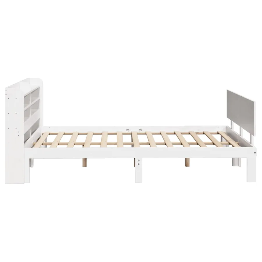 Cadre de lit avec tête de lit sans matelas blanc 120x190 cm - 5