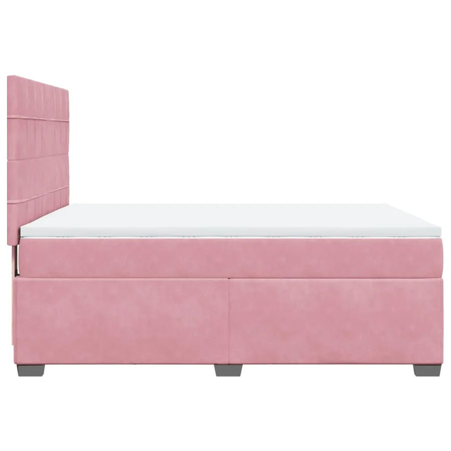 Sommier à lattes de lit avec matelas Rose 140x190 cm Velours - 9