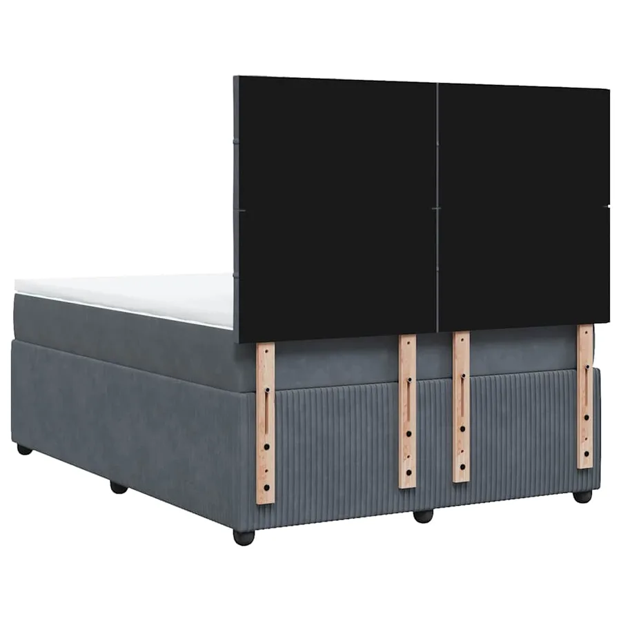 Sommier à lattes de lit et matelas Gris foncé 160x200cm Velours - 6