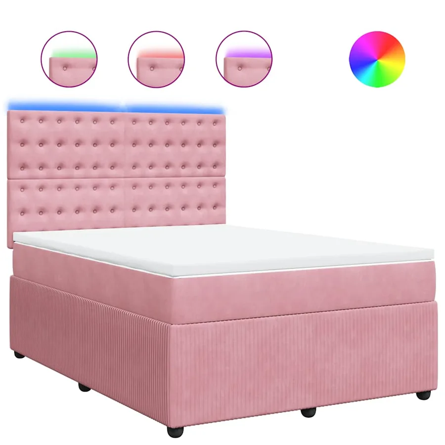 Sommier à lattes de lit avec matelas Rose 160x200 cm Velours - 2