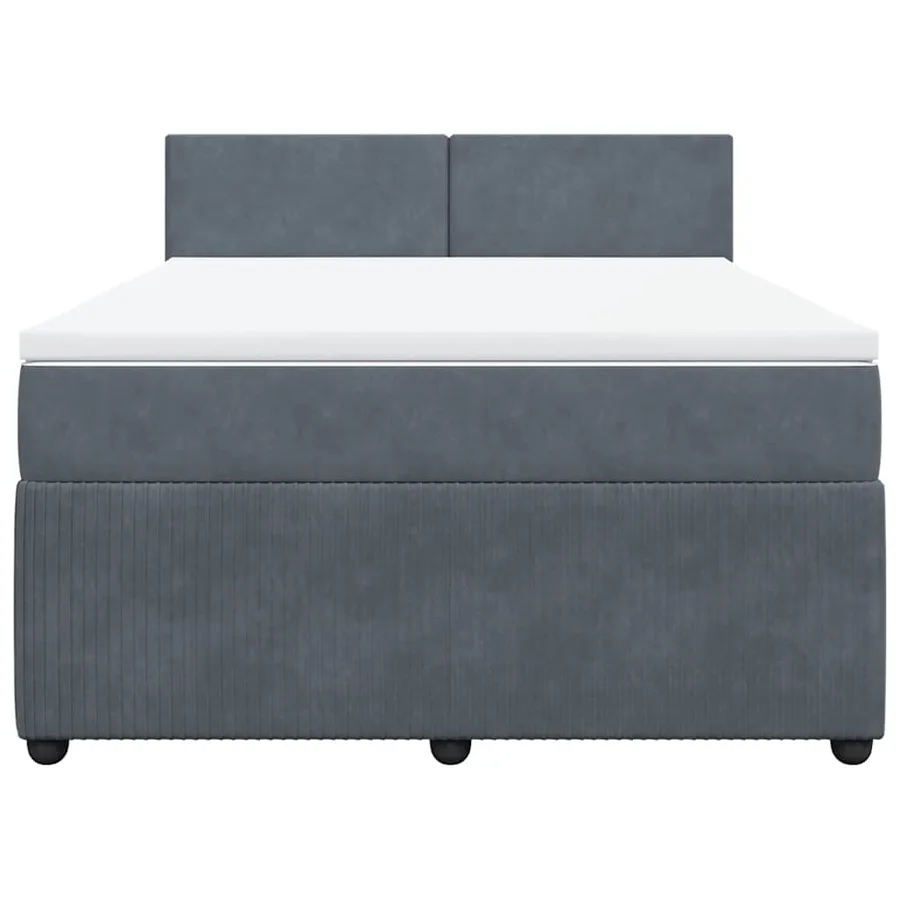 Sommier à lattes de lit et matelas Gris foncé 160x200cm Velours - 4