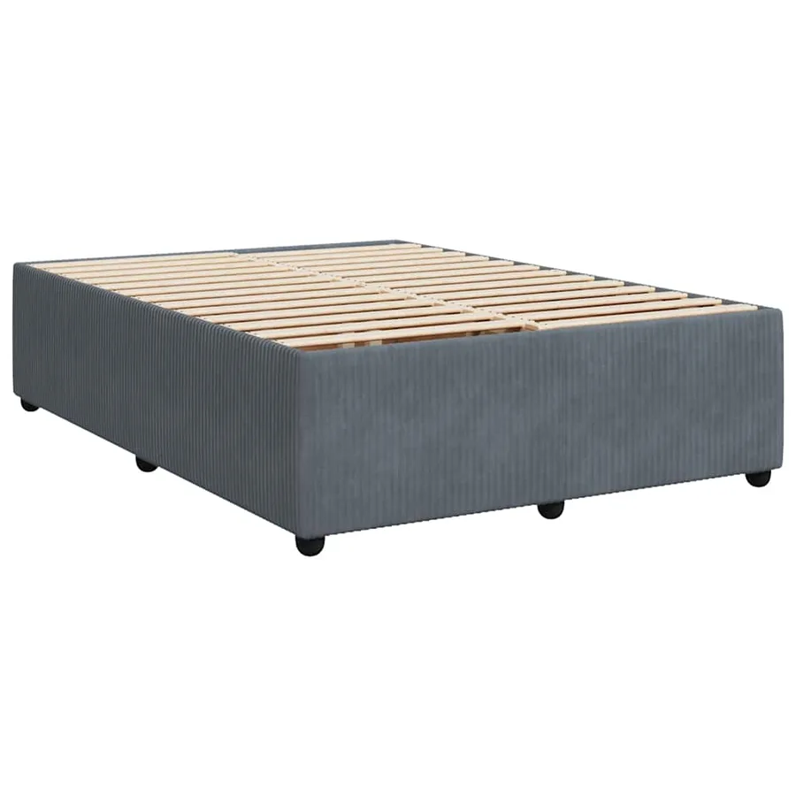 Sommier à lattes de lit et matelas Gris foncé 160x200cm Velours - 6