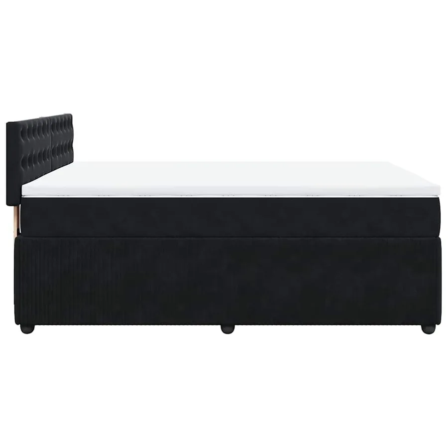 Sommier à lattes de lit et matelas Noir 160x200 cm Velours - 9