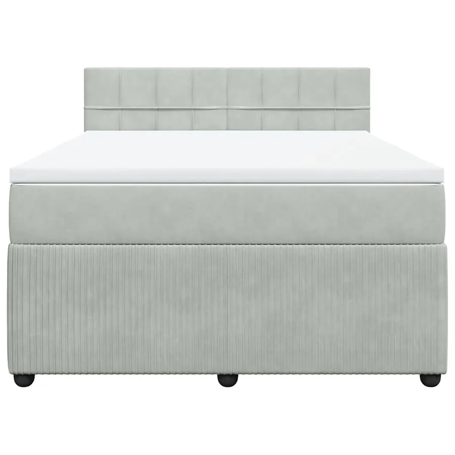 Sommier à lattes de lit et matelas Gris clair 160x200cm Velours - 4