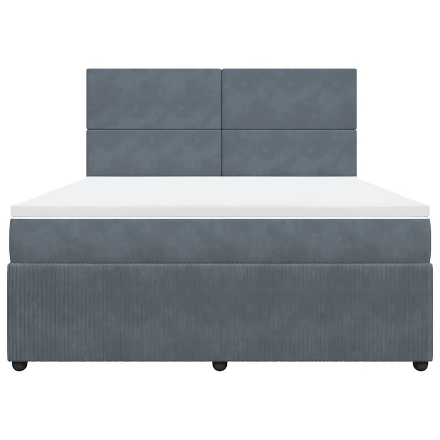 Sommier à lattes de lit et matelas Gris foncé 180x200cm Velours - 6