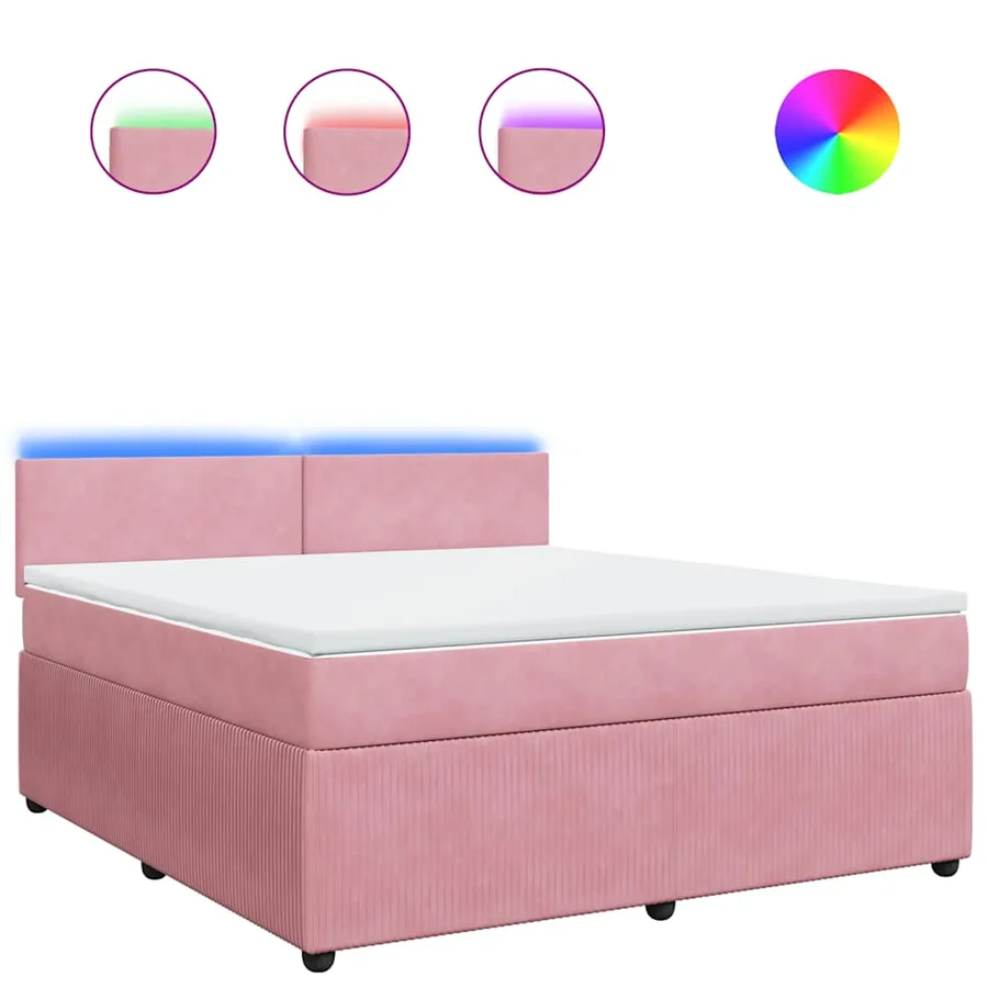 Sommier à lattes de lit avec matelas Rose 180x200 cm Velours - 2