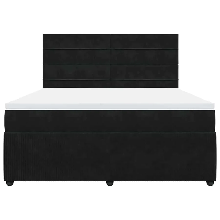 Sommier à lattes de lit avec matelas Noir 180x200 cm Velours - 6