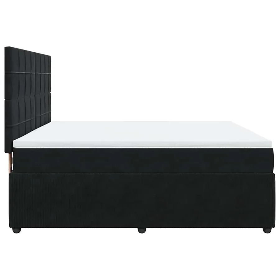 Sommier à lattes de lit avec matelas Noir 180x200 cm Velours - 7