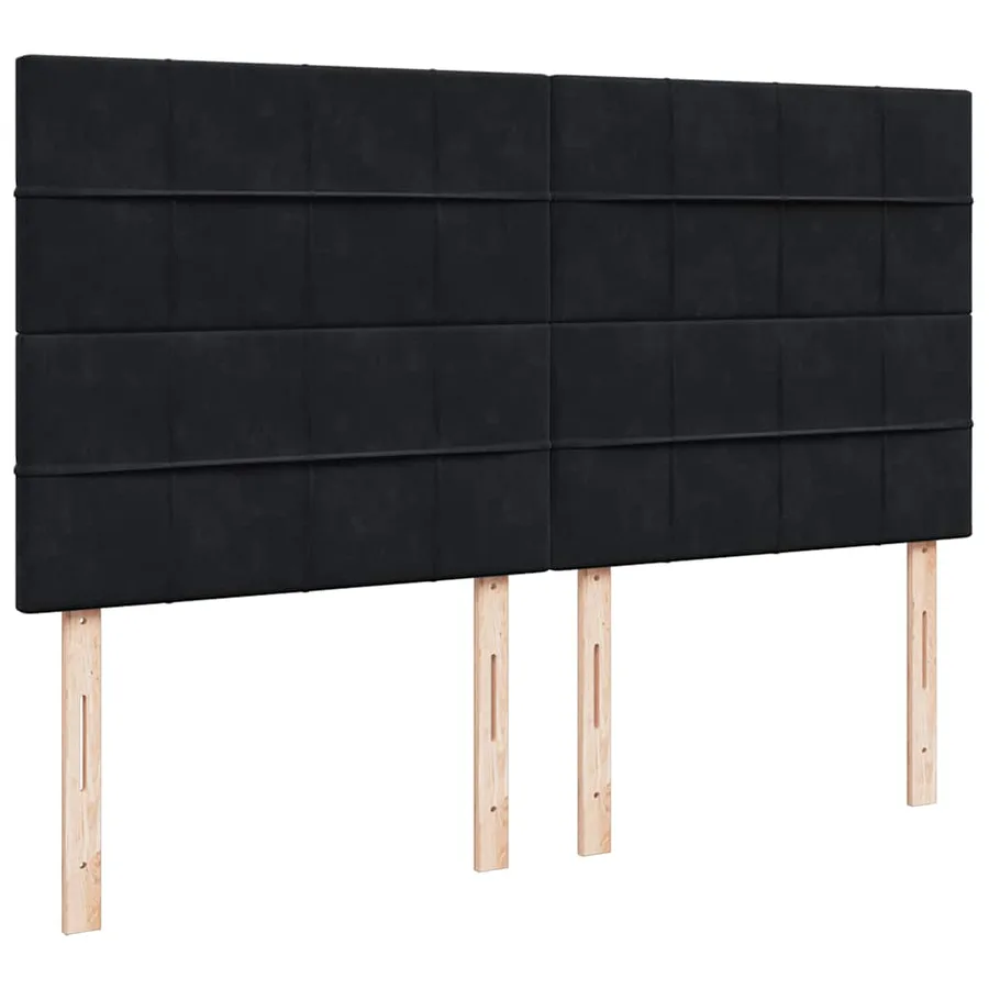 Sommier à lattes de lit avec matelas Noir 180x200 cm Velours - 9