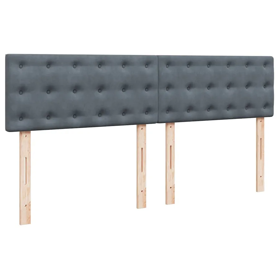 Sommier à lattes de lit et matelas Gris foncé 180x200cm Velours - 5