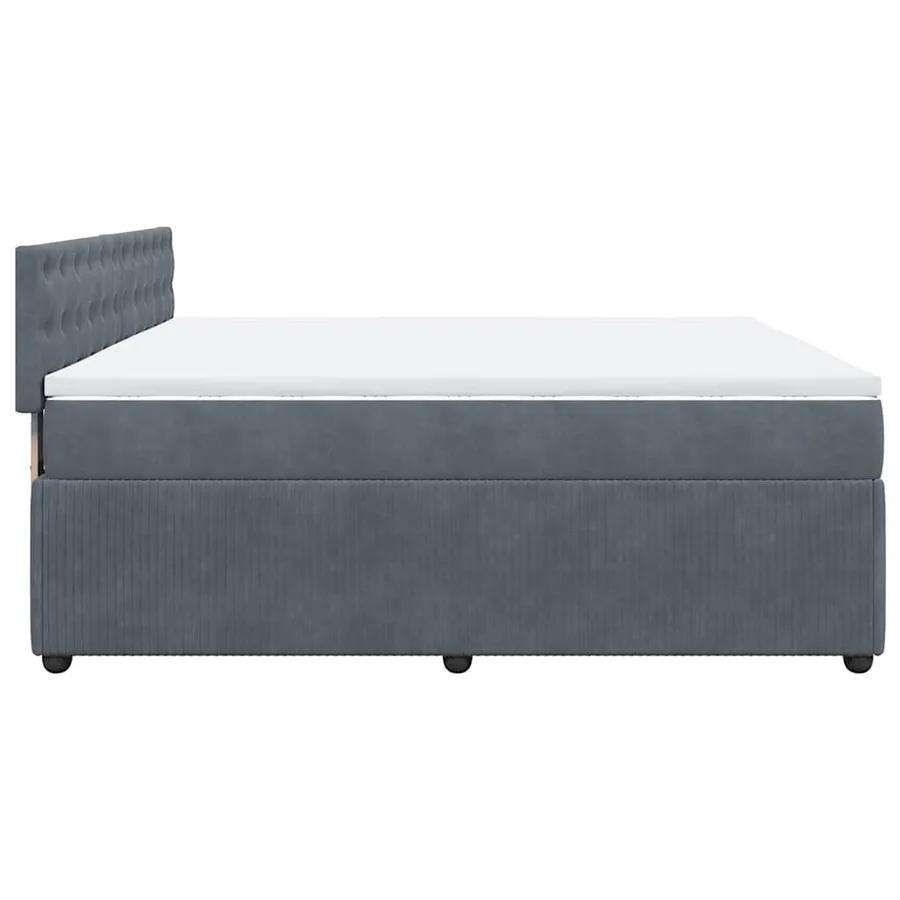 Sommier à lattes de lit et matelas Gris foncé 180x200cm Velours - 9