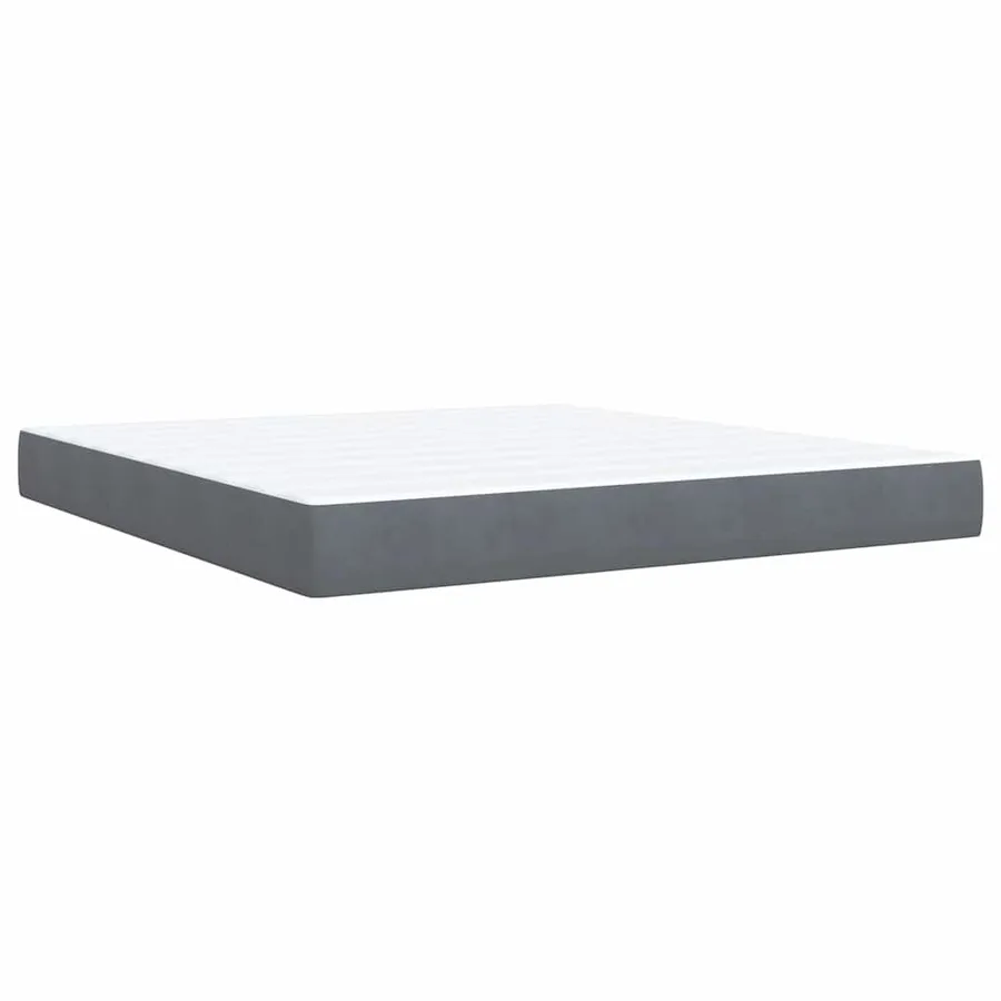 Sommier à lattes de lit et matelas Gris foncé 180x200cm Velours - 10