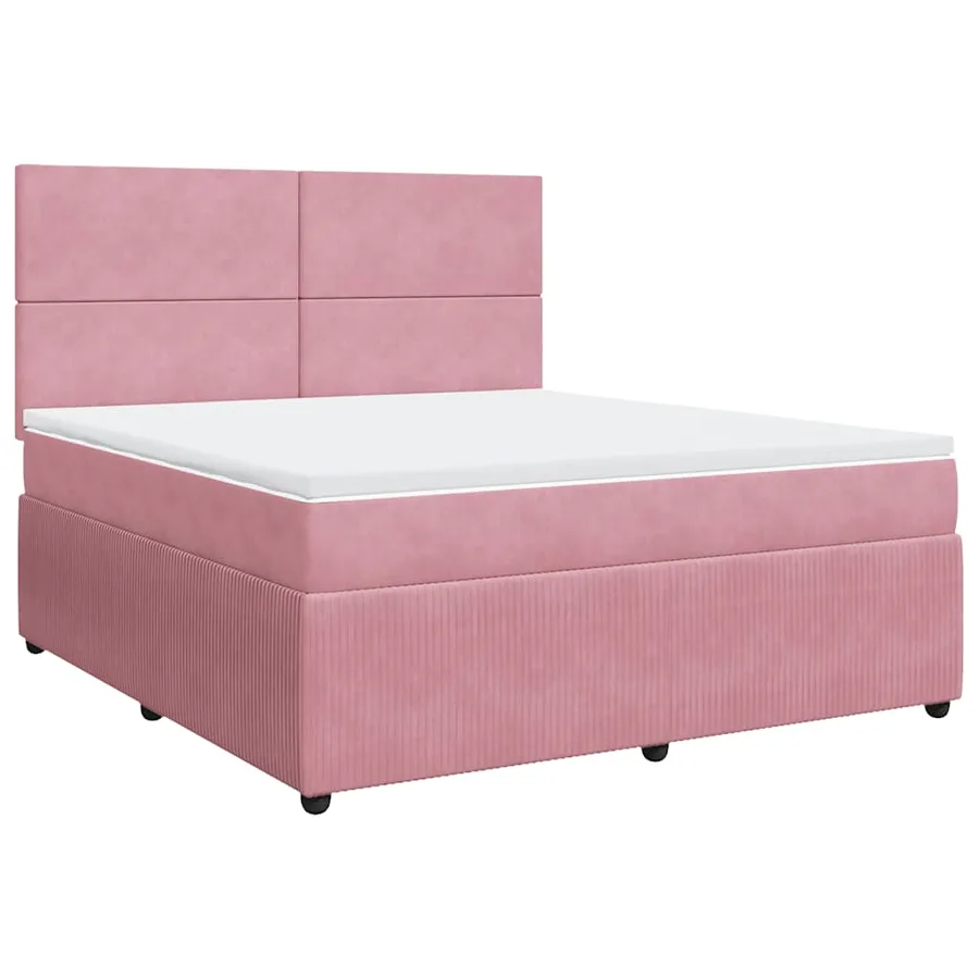 Sommier à lattes de lit avec matelas Rose 180x200 cm Velours - 2