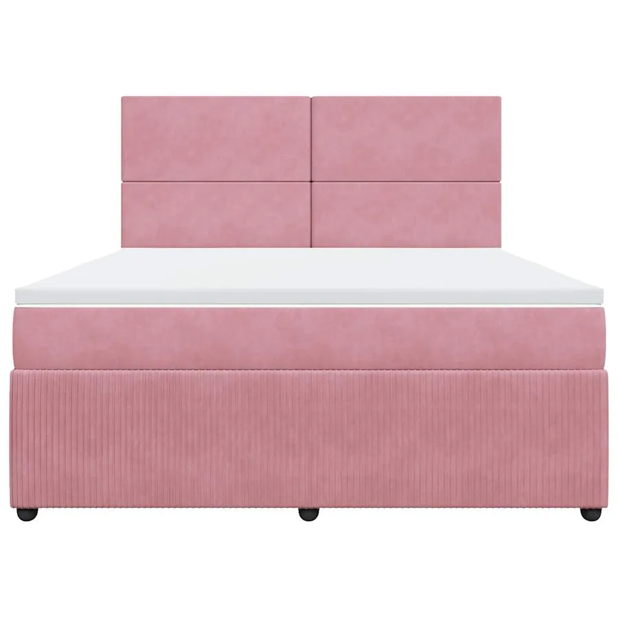 Sommier à lattes de lit avec matelas Rose 180x200 cm Velours - 4