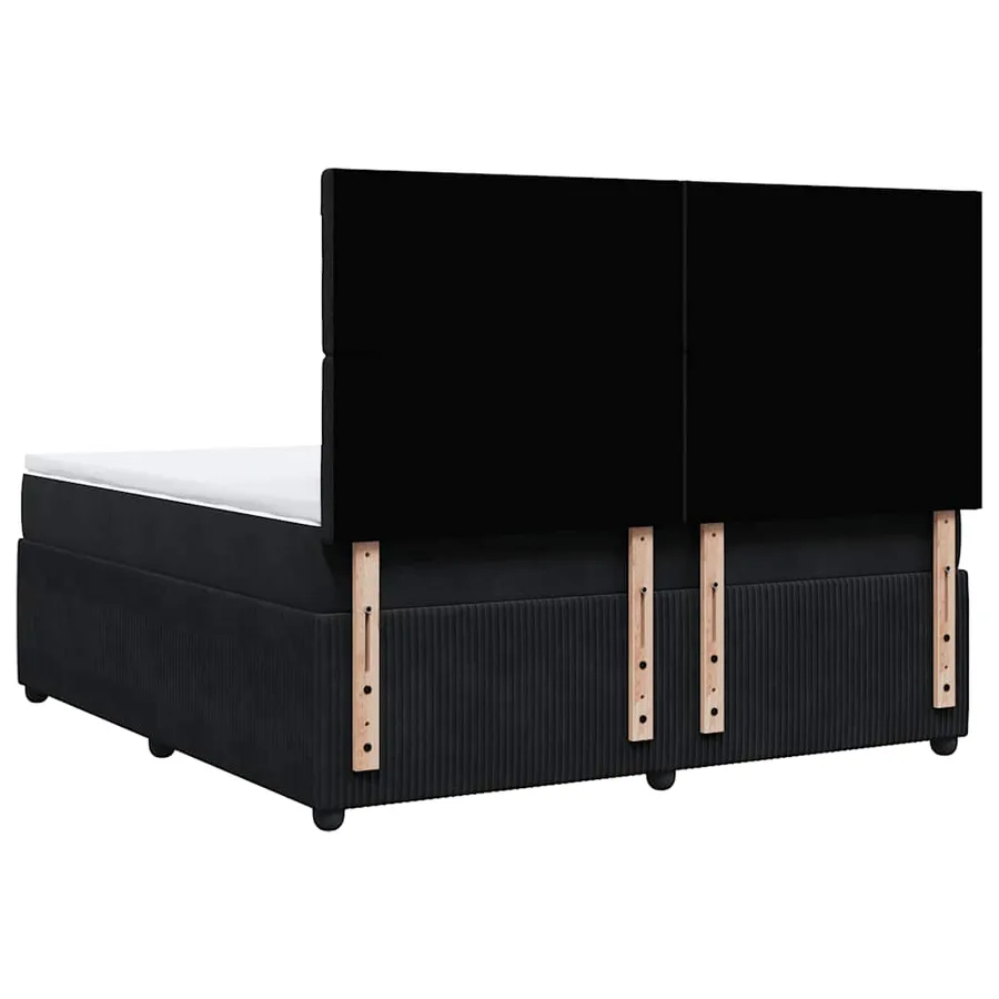 Sommier à lattes de lit avec matelas Noir 180x200 cm Velours - 8