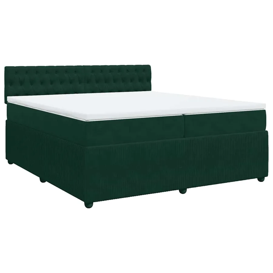 Sommier à lattes de lit et matelas Vert foncé 200x200cm Velours - 3