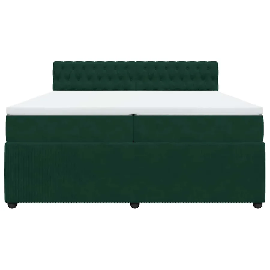 Sommier à lattes de lit et matelas Vert foncé 200x200cm Velours - 6
