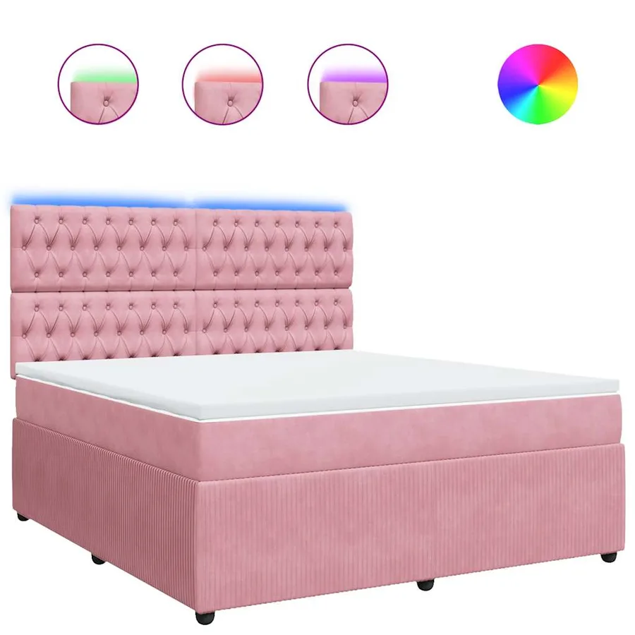 Sommier à lattes de lit avec matelas Rose 180x200 cm Velours - 2