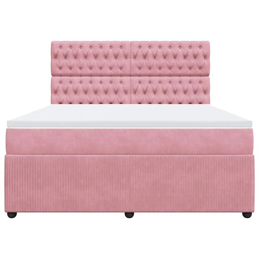 Sommier à lattes de lit avec matelas Rose 180x200 cm Velours - 6