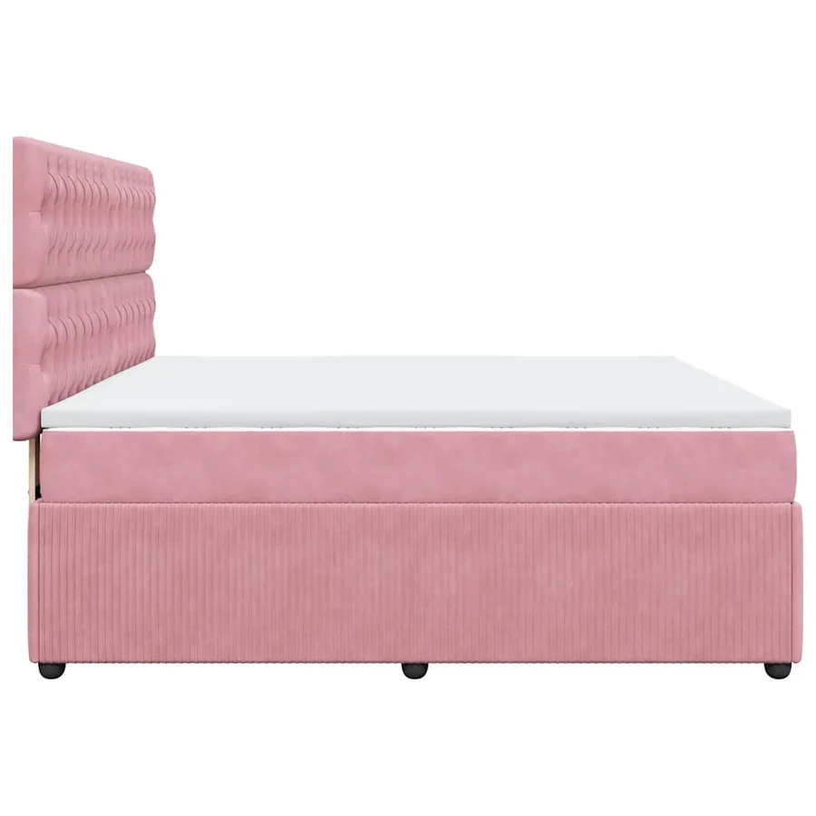 Sommier à lattes de lit avec matelas Rose 180x200 cm Velours - 7