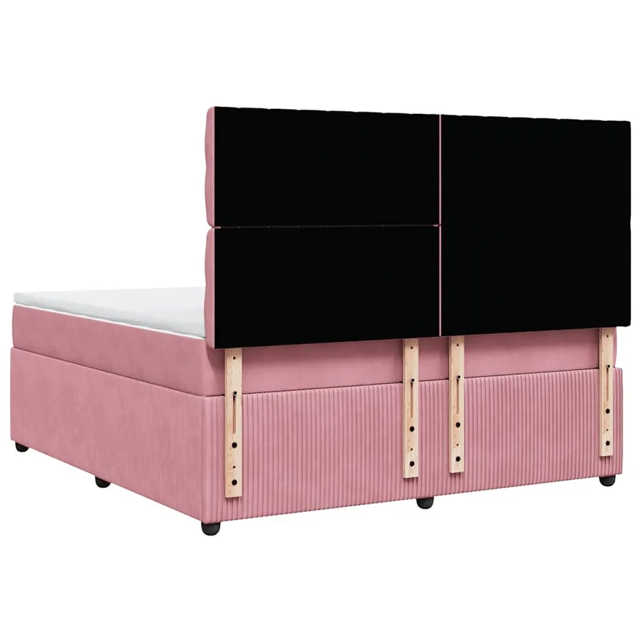 Sommier à lattes de lit avec matelas Rose 180x200 cm Velours - 8