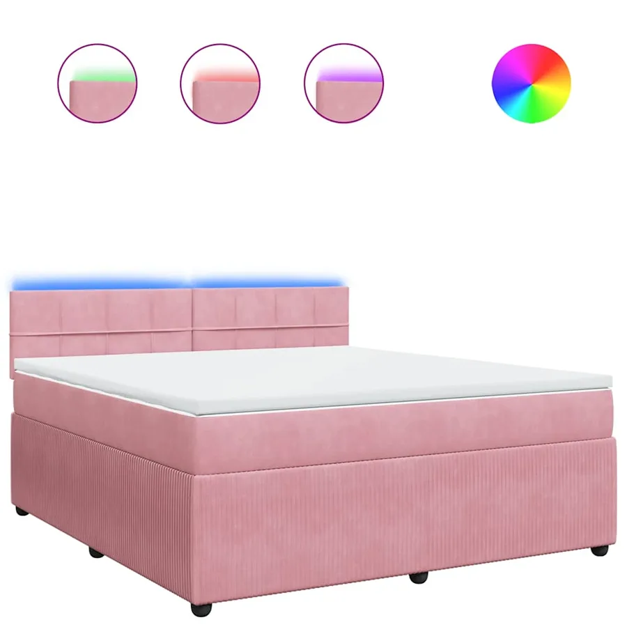 Sommier à lattes de lit avec matelas Rose 180x200 cm Velours - 2