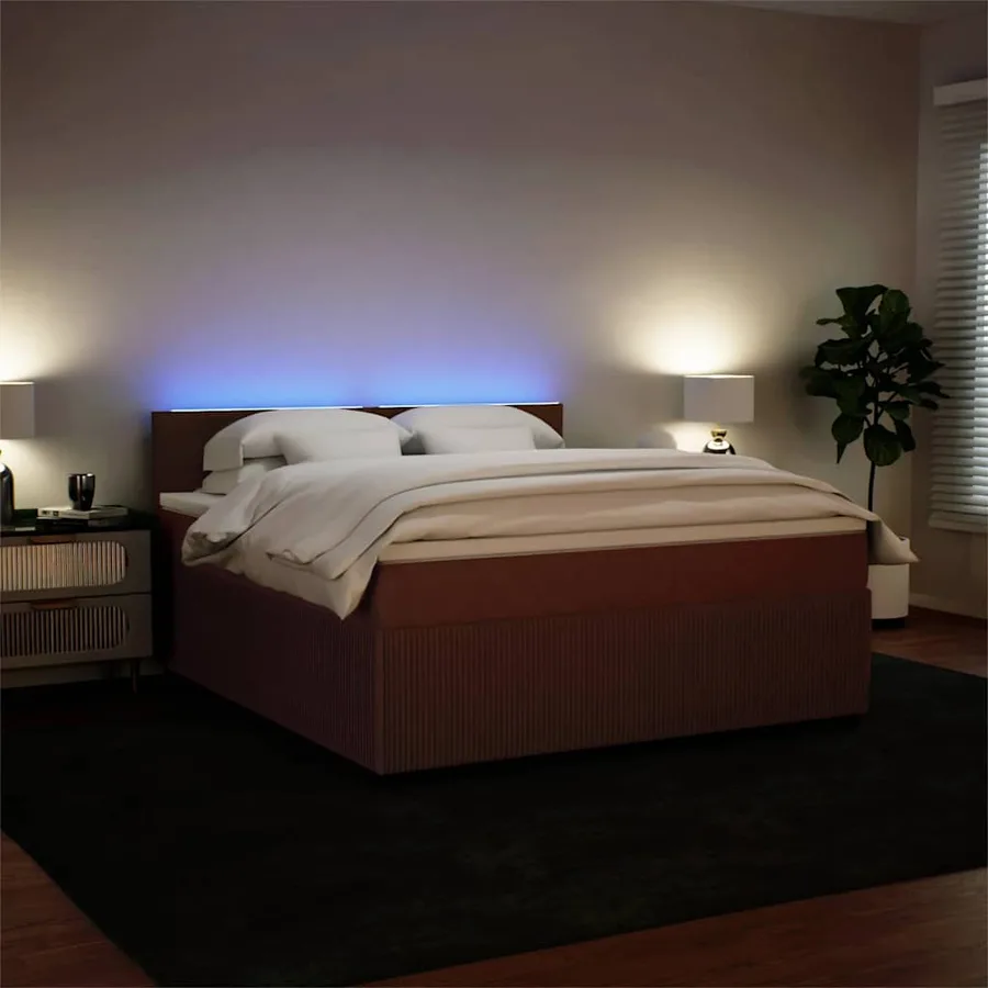 Sommier à lattes de lit avec matelas Rose 180x200 cm Velours - 5