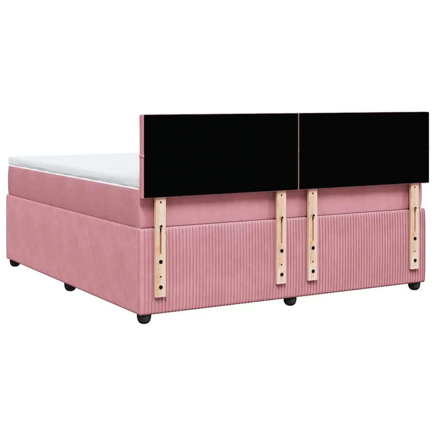 Sommier à lattes de lit avec matelas Rose 180x200 cm Velours - 8