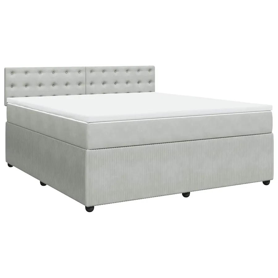 Sommier à lattes de lit et matelas Gris clair 180x200cm Velours - 3