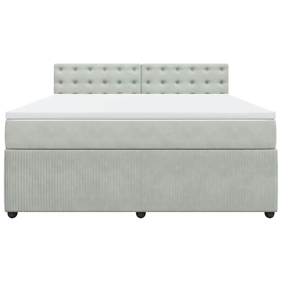 Sommier à lattes de lit et matelas Gris clair 180x200cm Velours - 6