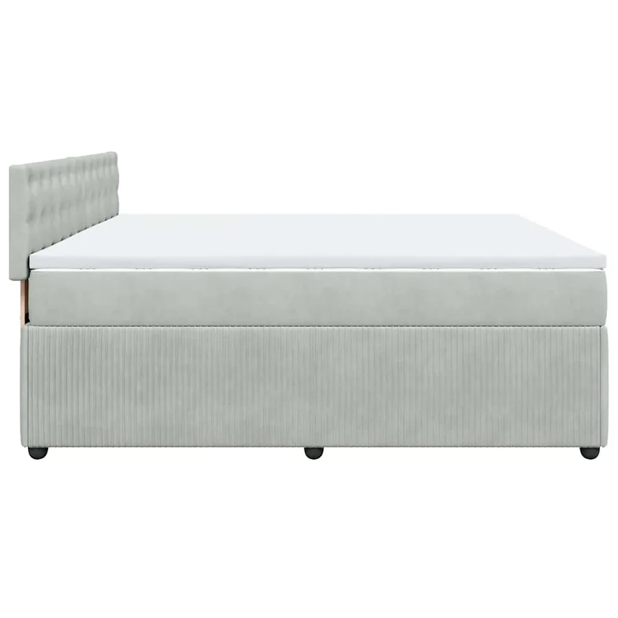 Sommier à lattes de lit et matelas Gris clair 180x200cm Velours - 7